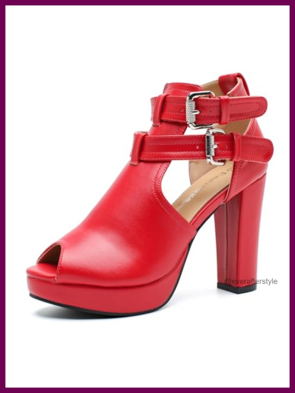 Platform Ankle Boots Chunky High Heel Peep Toe Sandals Cut Out Block Heel 4